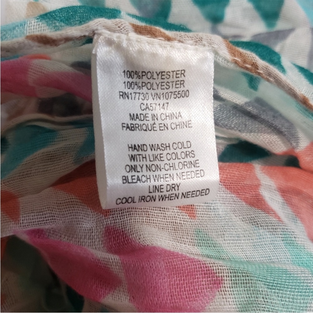 Pastel Triangle Print Infinity Scarf - Picture 4 of 4